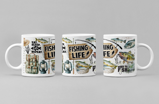 Eat,Sleep Repeat Fishing Mug