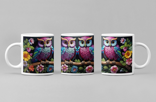 3D Colourful Owls